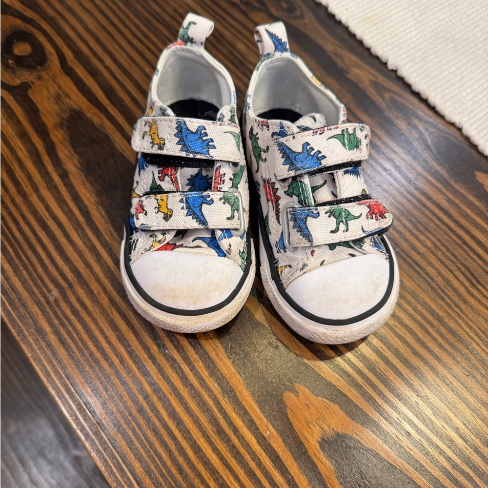Converse White and Red Velcro Sneakers